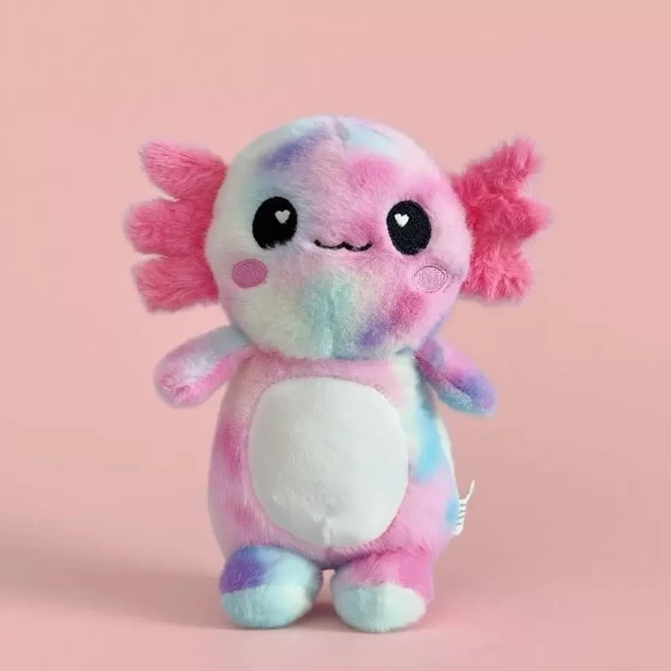 Rainbow Tie-Dye Axolotl Plush Toy