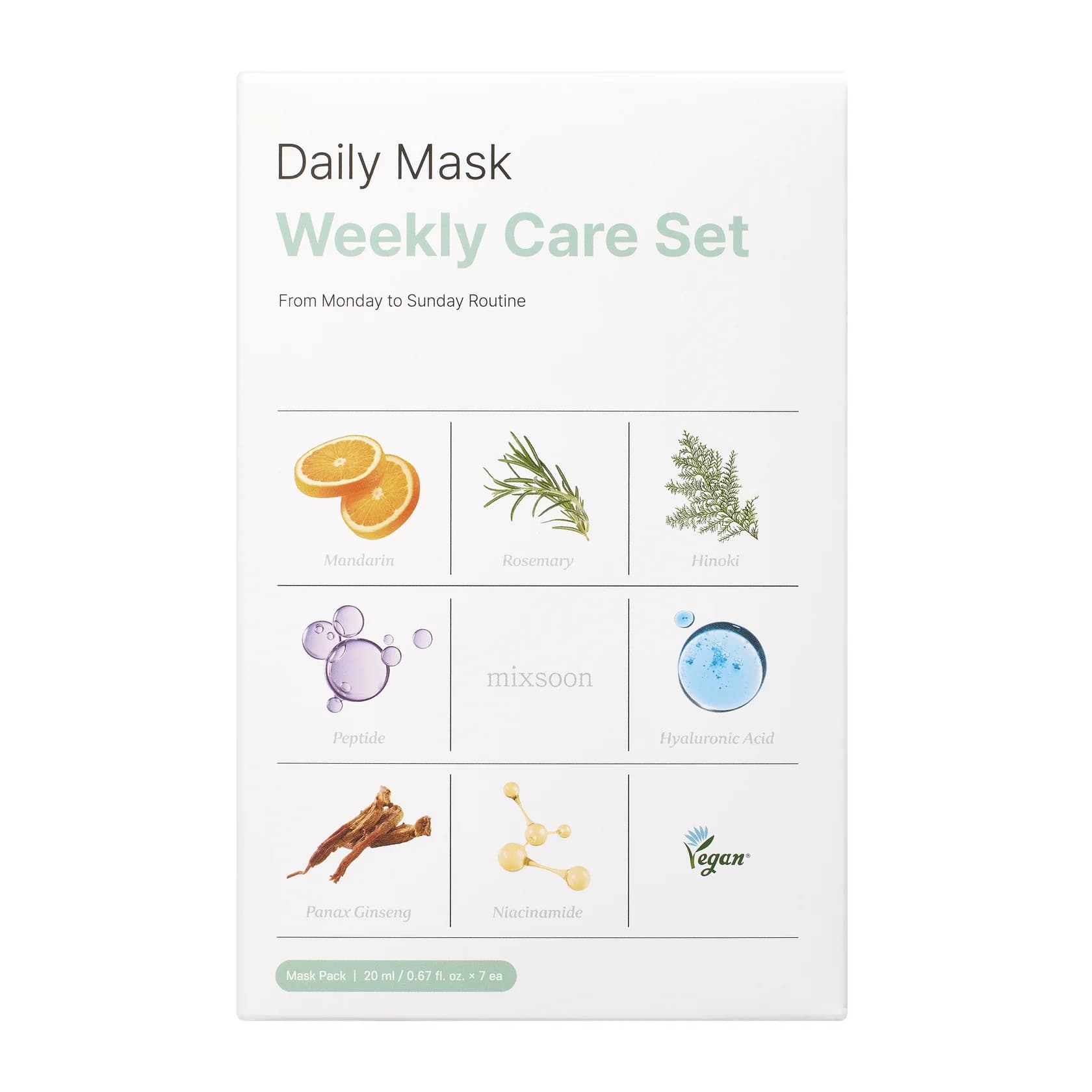 Mixsoon Daily Mask Weekly Care Set (7ea)