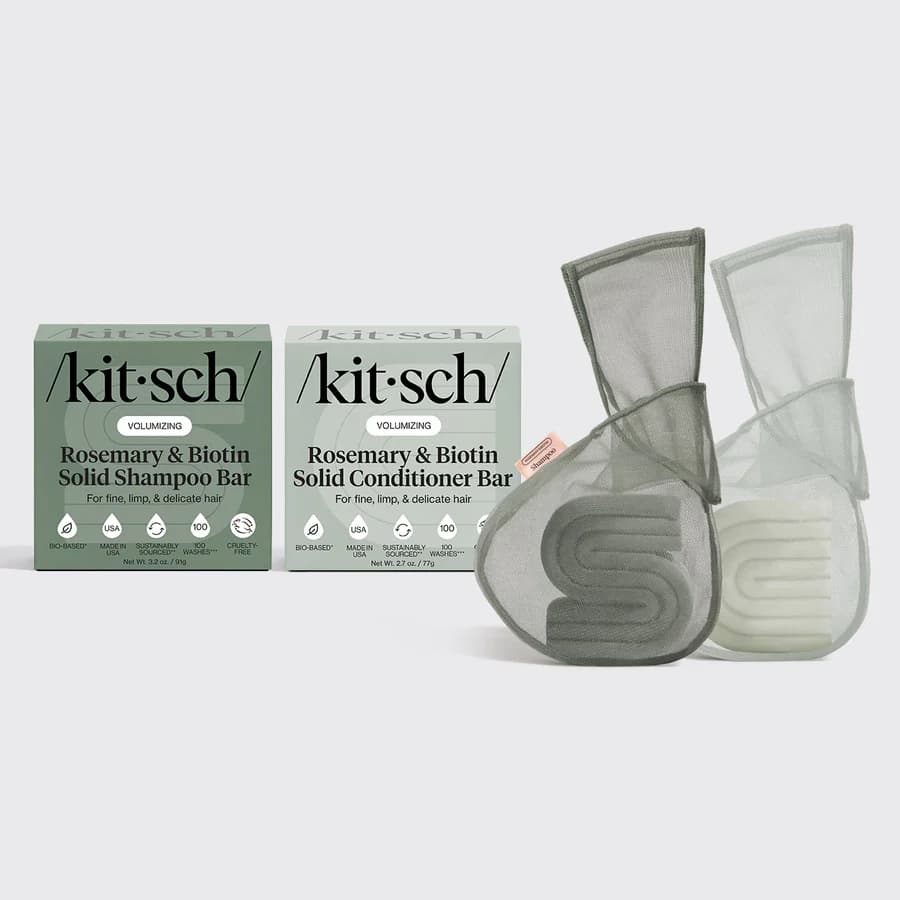 Rosemary & Biotin Shampoo & Conditioner Combo + Bar Saver Bags Bundle