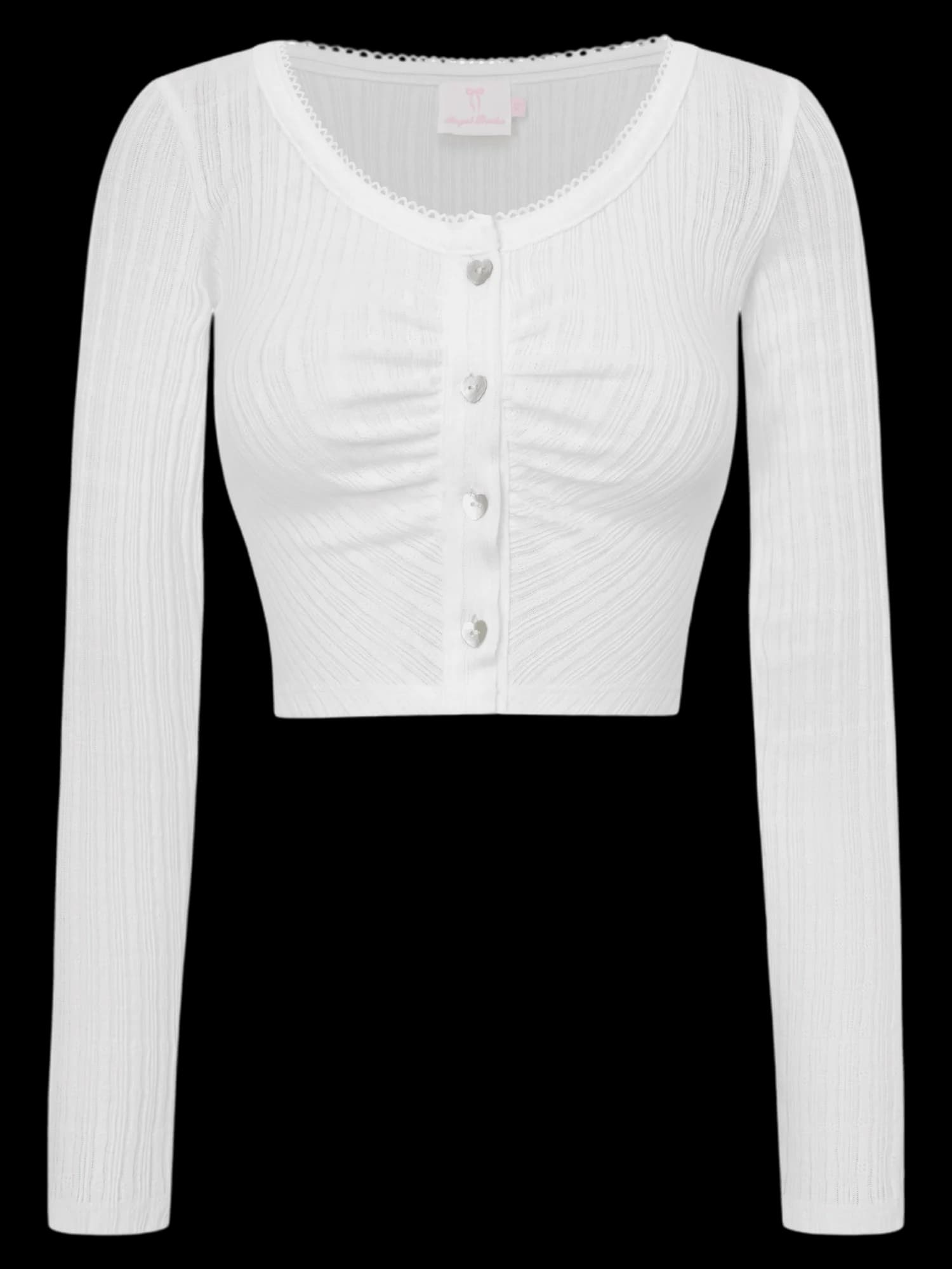 Coquette Frilly Cotton Shell Cardigan(White)