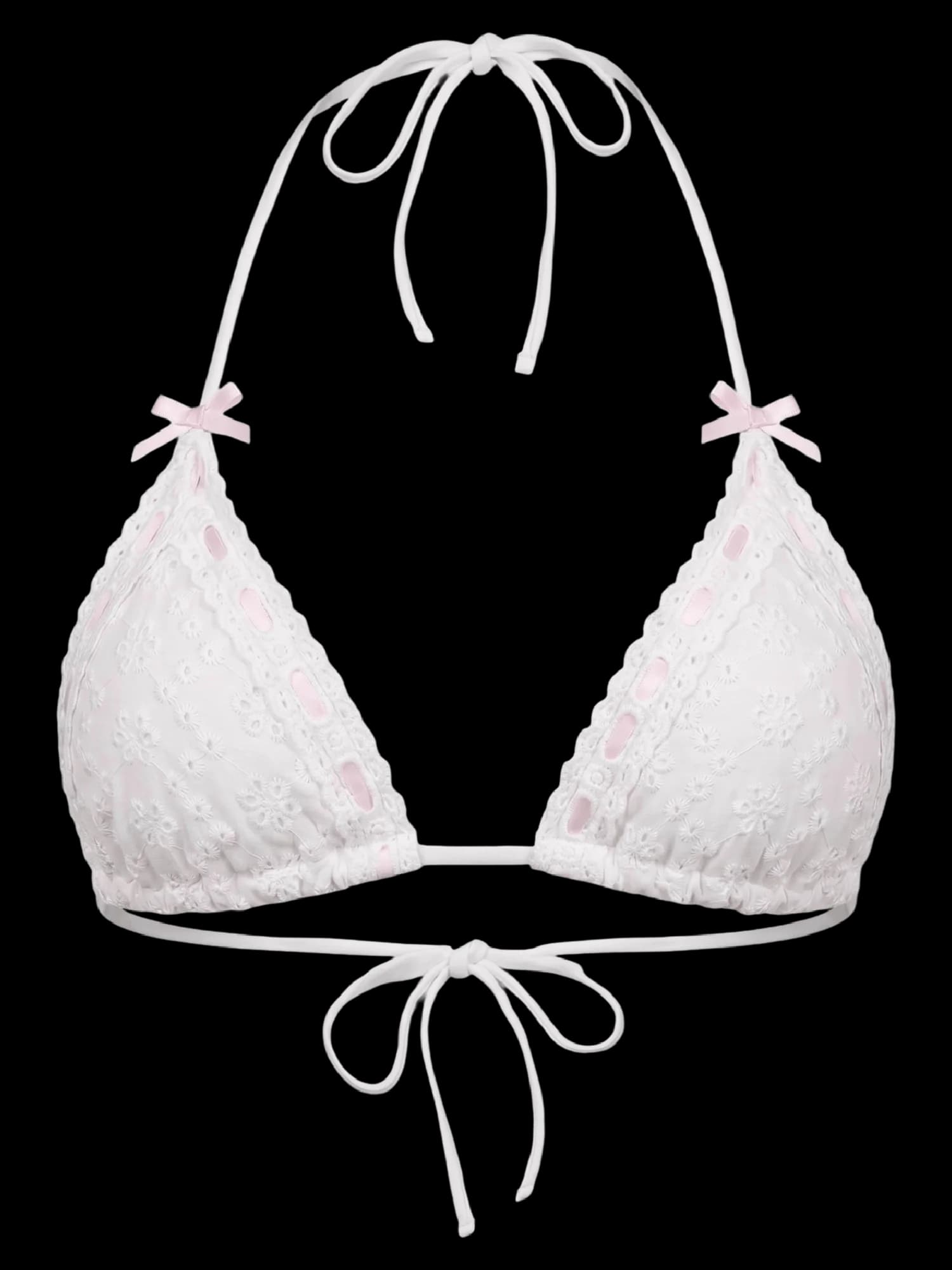 Coquette Cotton Eyelet Bikini Top (White)
