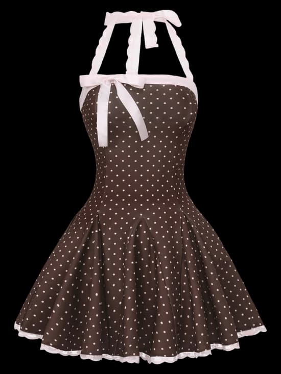 Dolly Polka Dot Dress+ Petticoat (Chocolate)