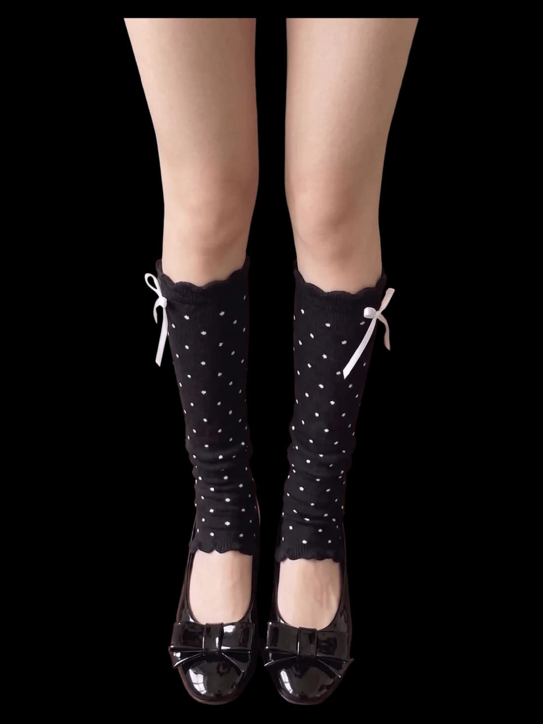 Polka Dot Leg Warmer (Black)
