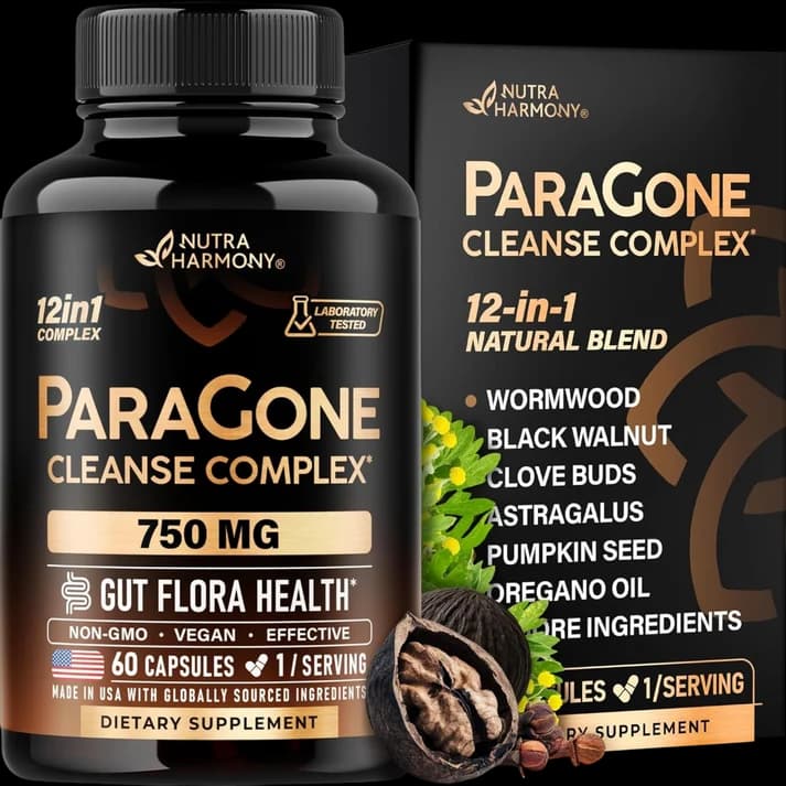 ParaGone Cleanse Complex for Men & Women with Wormwood, Black Walnut, Clove, Astragalus etc.