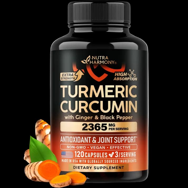 Turmeric Curcumin Supplement with Ginger & Black Pepper: Highly Bioavailable & Extra Strength