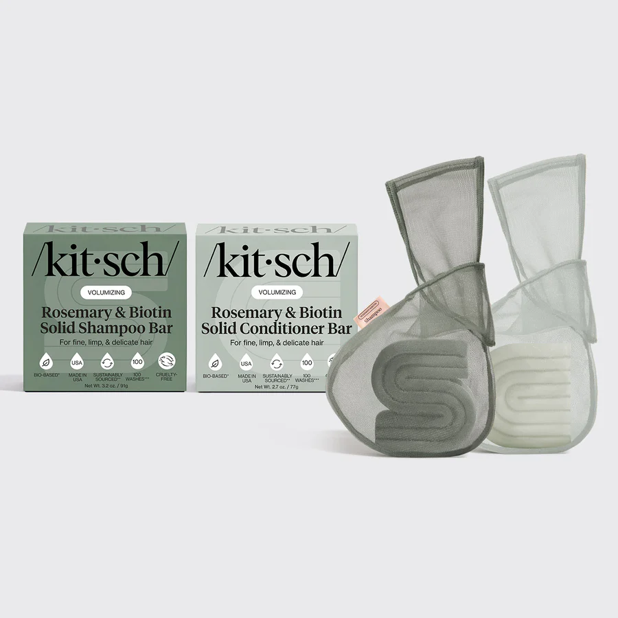 Rosemary & Biotin Shampoo & Conditioner Combo + Bar Saver Bags Bundle