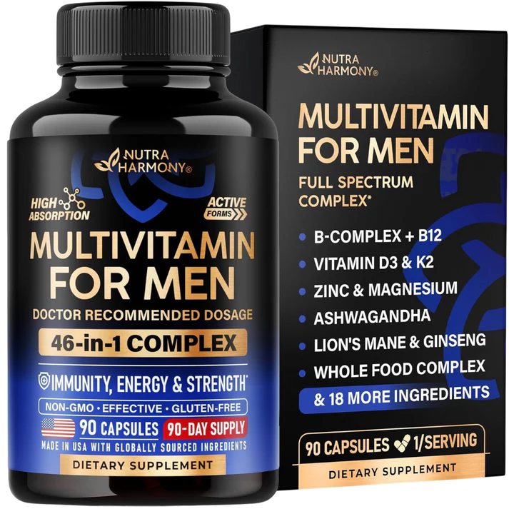 Multivitamin for Men | 90 Capsules, 90-Day Supply