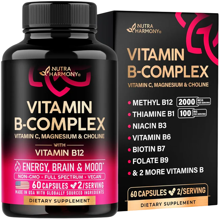 Full-spectrum Vitamin B-Complex Capsules + Vitamin C & Magnesium