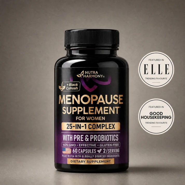 NutraHarmony Menopause Blend — 25-in-1 HRT Alternative for Mood Swings, Night Sweats & Midlife Weight