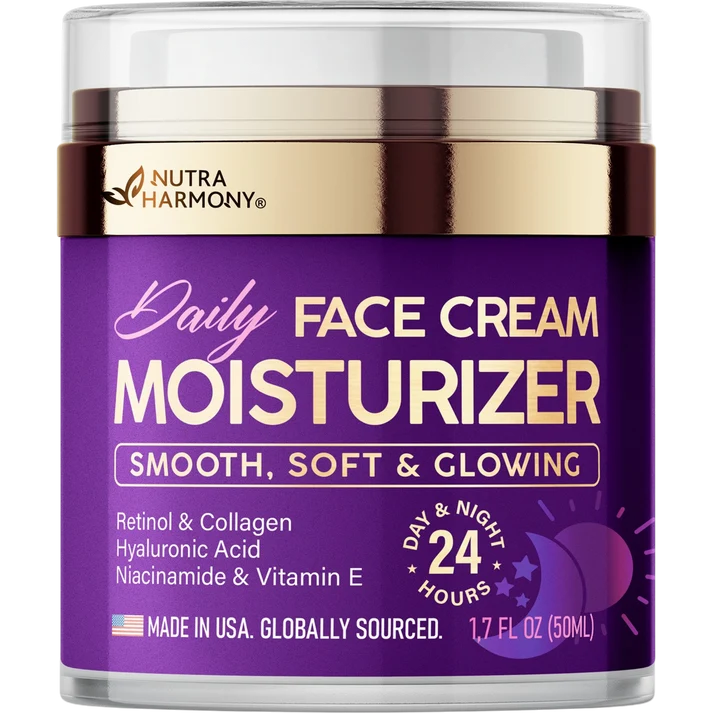 Day & Night Face Moisturizer with Collagen Retinol & Hyaluronic Acid for Women & Men