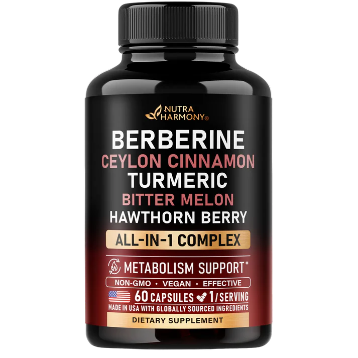 Berberine, Ceylon Cinnamon, Turmeric, ACV & Bitter Melon Complex Capsules