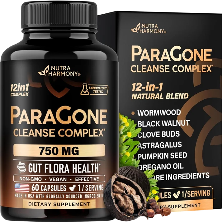 ParaGone Cleanse Complex for Men & Women with Wormwood, Black Walnut, Clove, Astragalus etc.