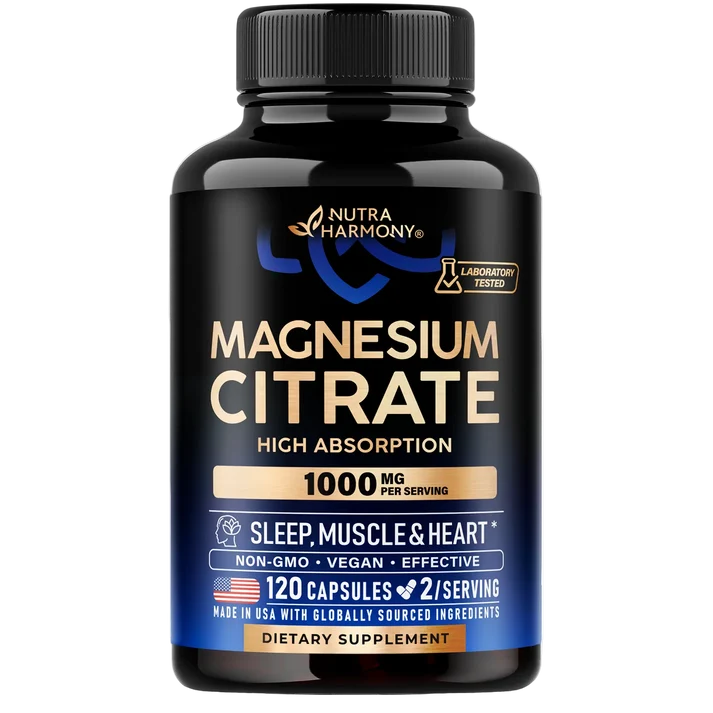 Magnesium Citrate 1000 mg High Absorption Capsules