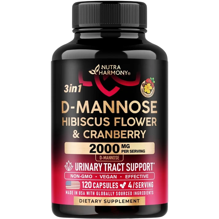 D-Mannose 2000 mg with Cranberry & Hibiscus | Urinary Tract Support Capsules