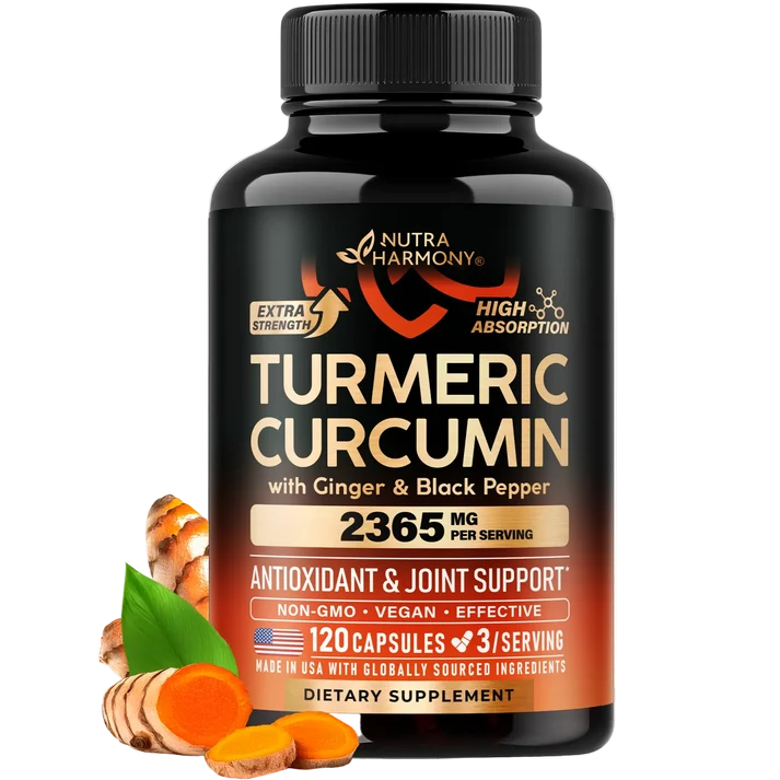Turmeric Curcumin Supplement with Ginger & Black Pepper: Highly Bioavailable & Extra Strength