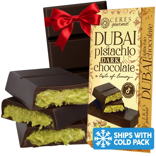 Dubai Chocolate Bar Pistachio with Dark Chocolate & Knafeh - 3.5 Oz