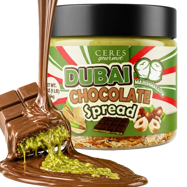 Ceres Gourmet Dubai Chocolate Pistachio Spread with Marshmallows (16oz)